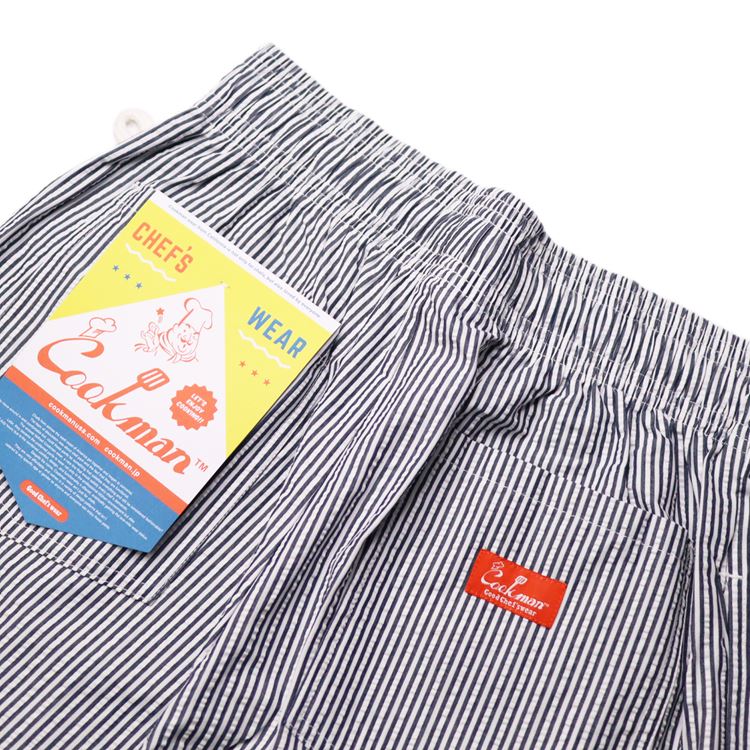 �����եѥ�� Chef Pants Short Seersucker Stripe Navy