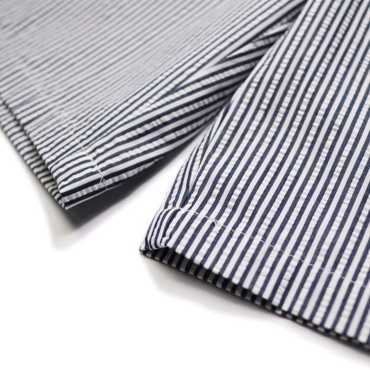 �����եѥ�� Chef Pants Short Seersucker Stripe Navy