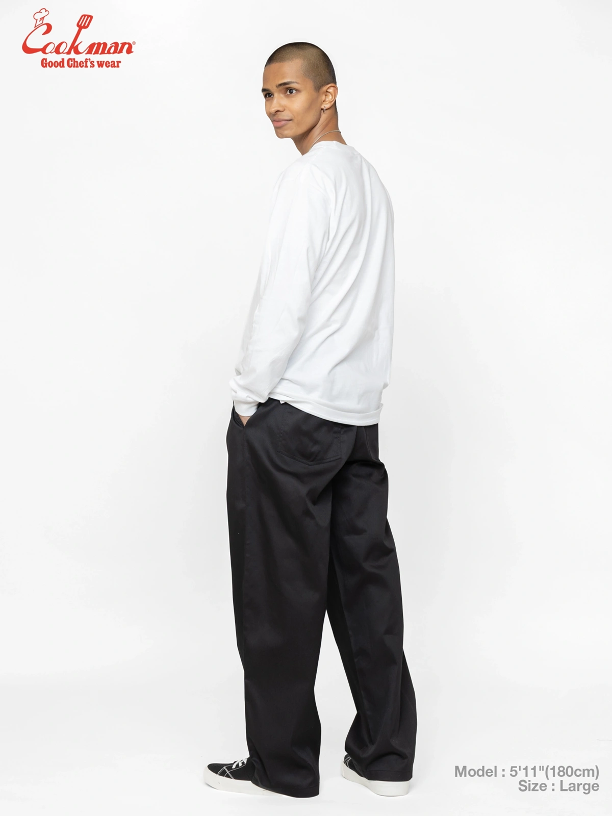 �����եѥ�� Chef Pants High-Wide Black