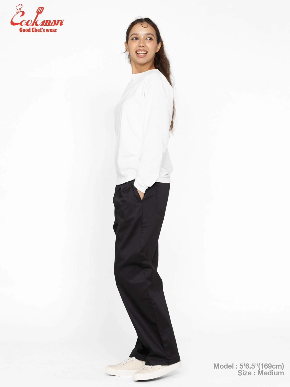 �����եѥ�� Chef Pants High-Wide Black