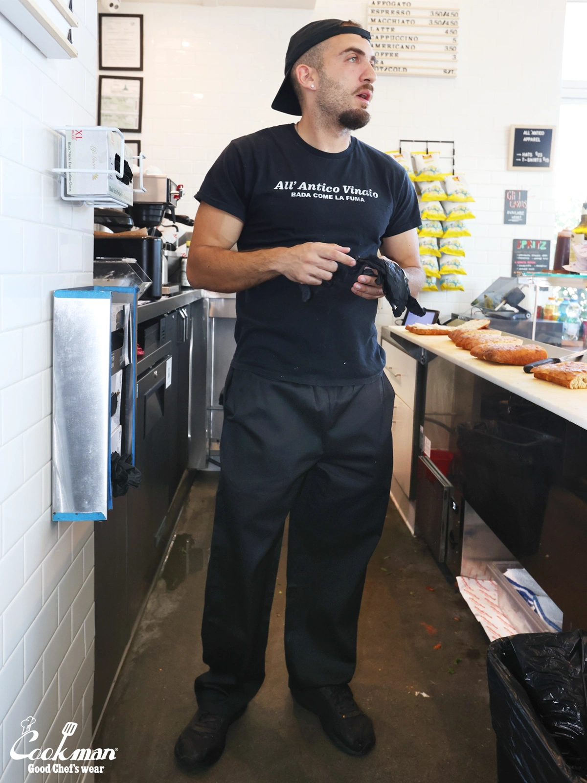 �����եѥ�� Chef Pants High-Wide Black