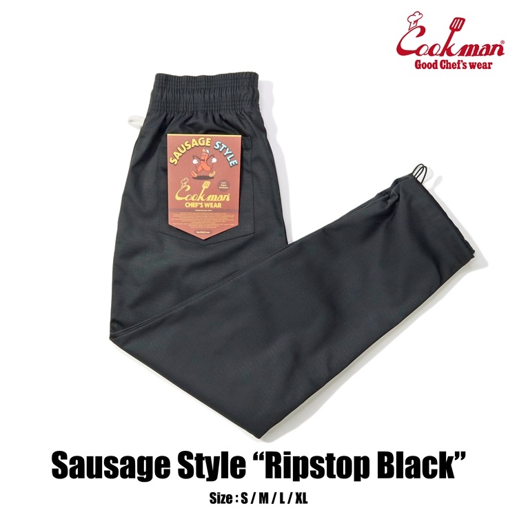 �����եѥ�� Chef Pants Sausage Style  Ripstop Black 