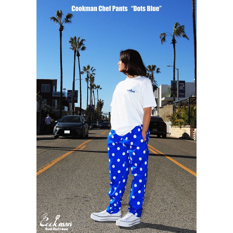 եѥ Chef Pants Dots Blue