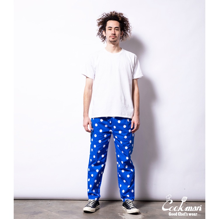 եѥ Chef Pants Dots Blue