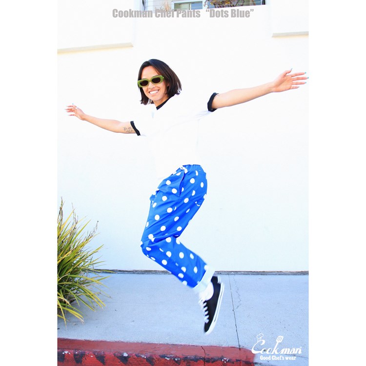 եѥ Chef Pants Dots Blue