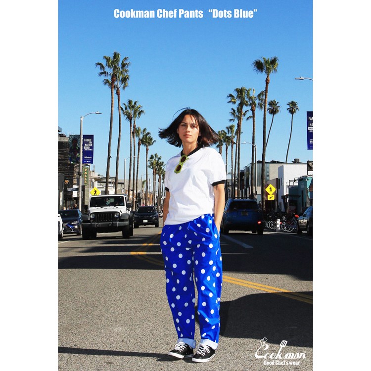 եѥ Chef Pants Dots Blue