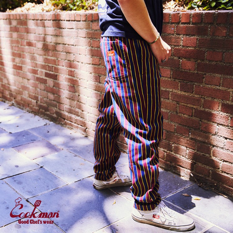 եѥ Chef Pants College Stripe Red