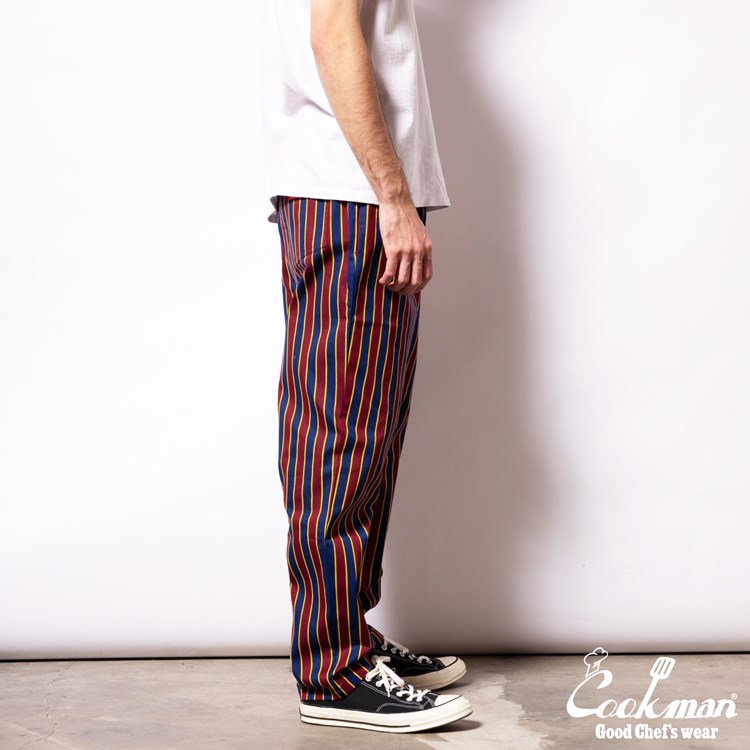 եѥ Chef Pants College Stripe Red