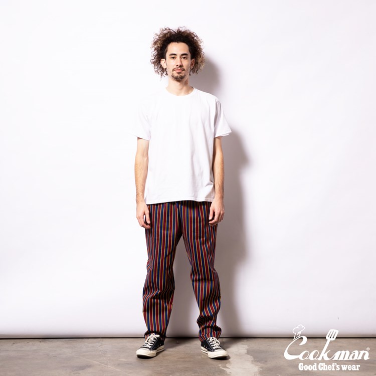 եѥ Chef Pants College Stripe Red