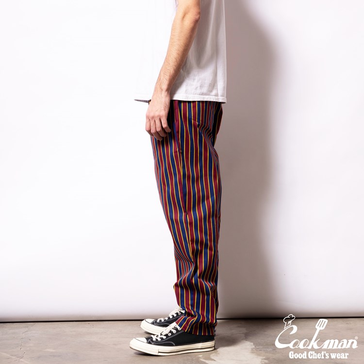 եѥ Chef Pants College Stripe Red