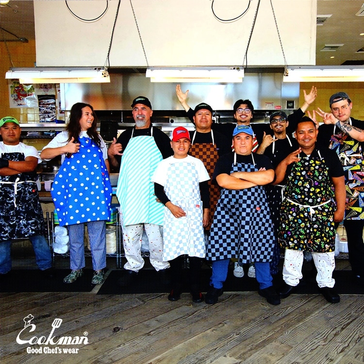 �磻�ɥݥ��åȥ��ץ��� Wide Pocket Apron Checker  Gray