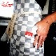 �磻�ɥݥ��åȥ��ץ��� Wide Pocket Apron Checker  Gray