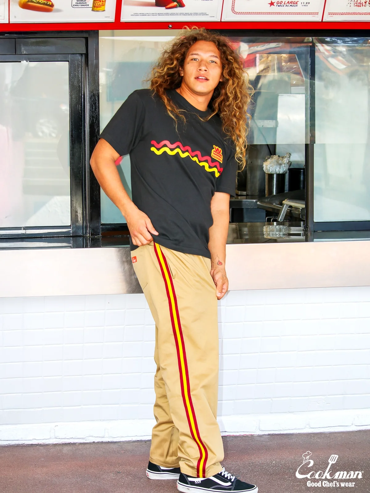 �����եѥ�� Chef Pants Semiwide Wienerschnitzel Side Line Beige