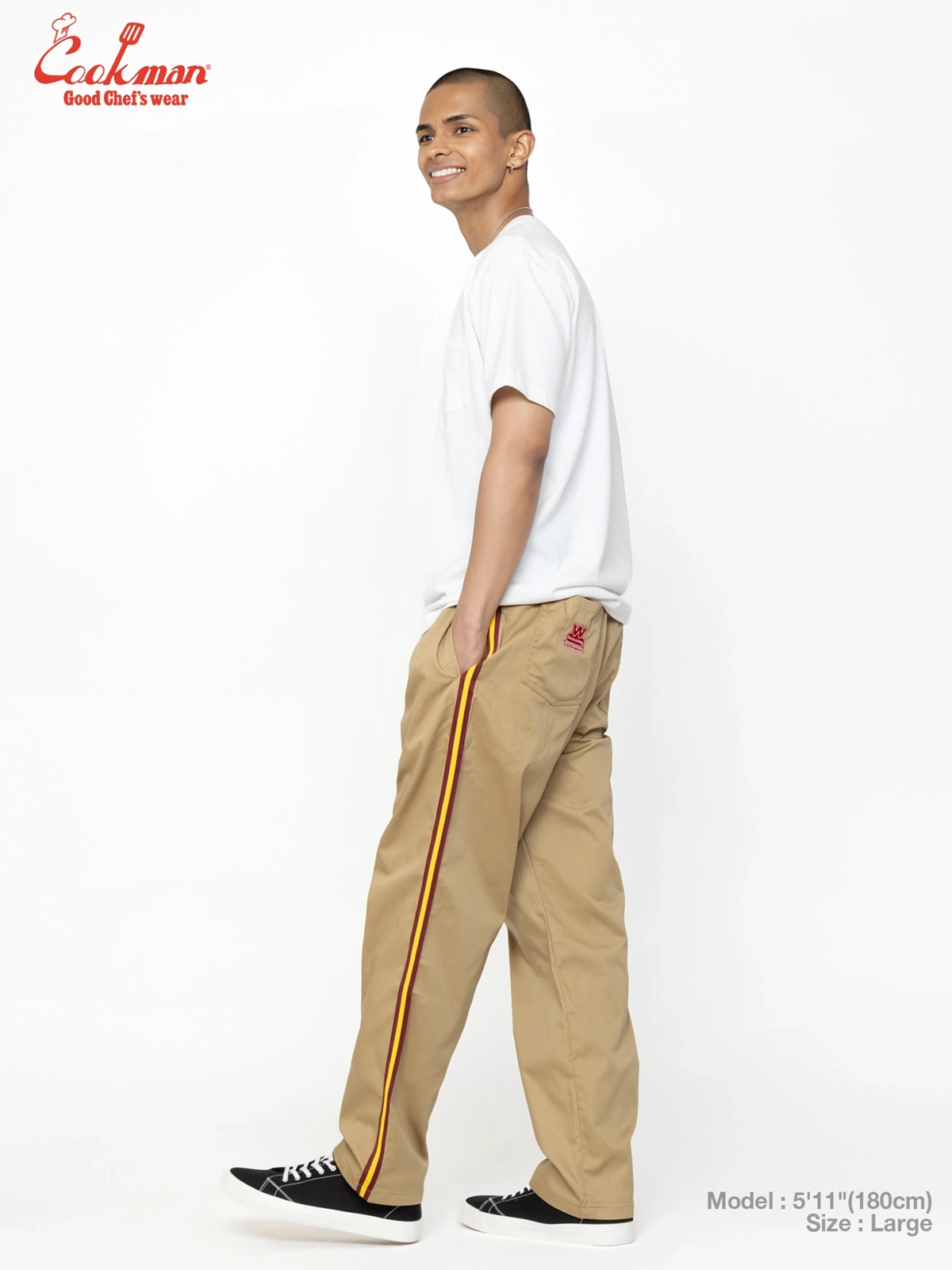 �����եѥ�� Chef Pants Semiwide Wienerschnitzel Side Line Beige