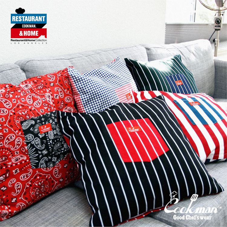 å󥫥С Cushion Pocket Cover Reversible Wide Stripe Navy & Red