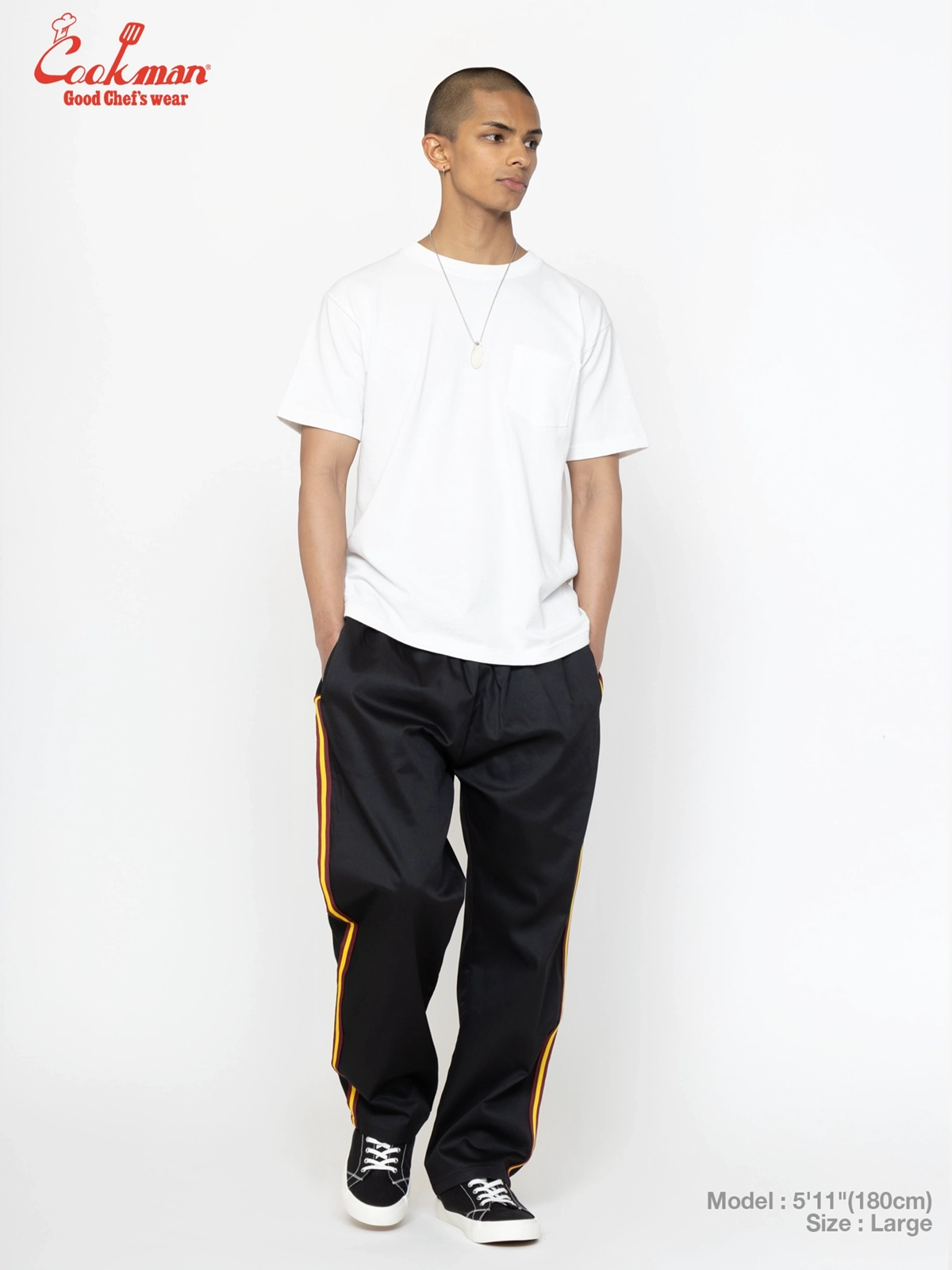 �����եѥ�� Chef Pants Semiwide Wienerschnitzel Side Line Black