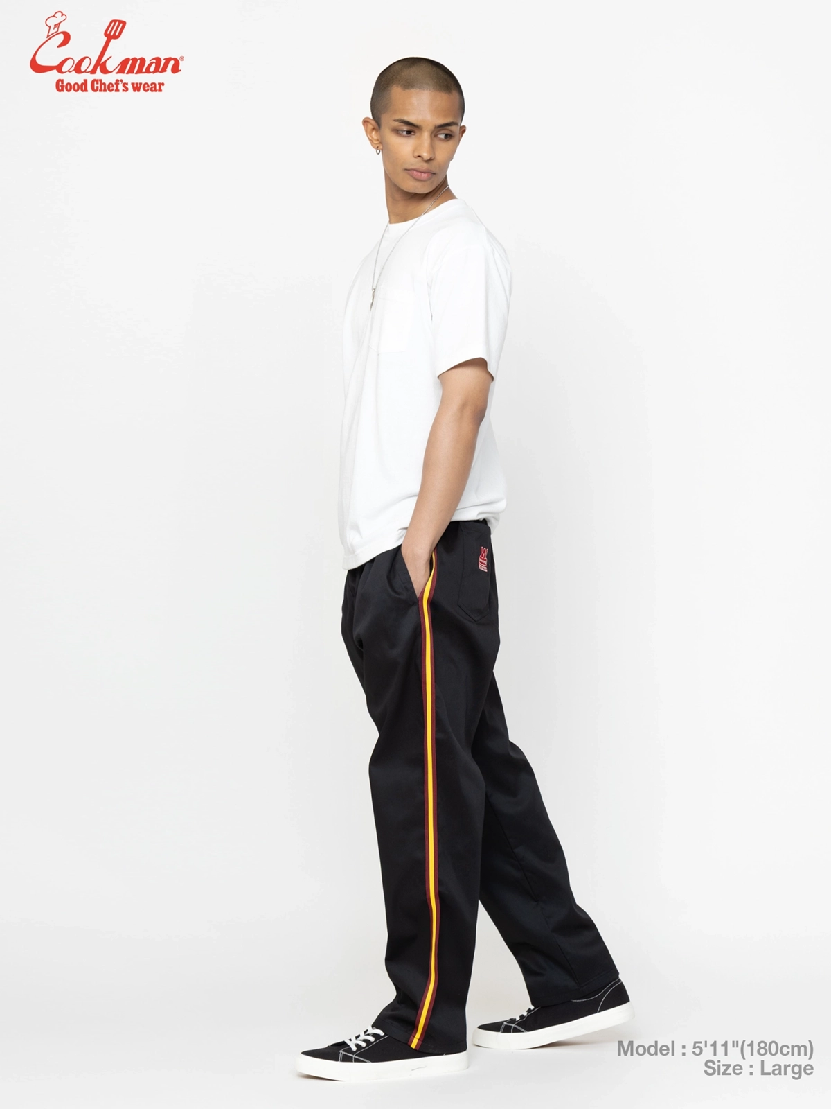 �����եѥ�� Chef Pants Semiwide Wienerschnitzel Side Line Black