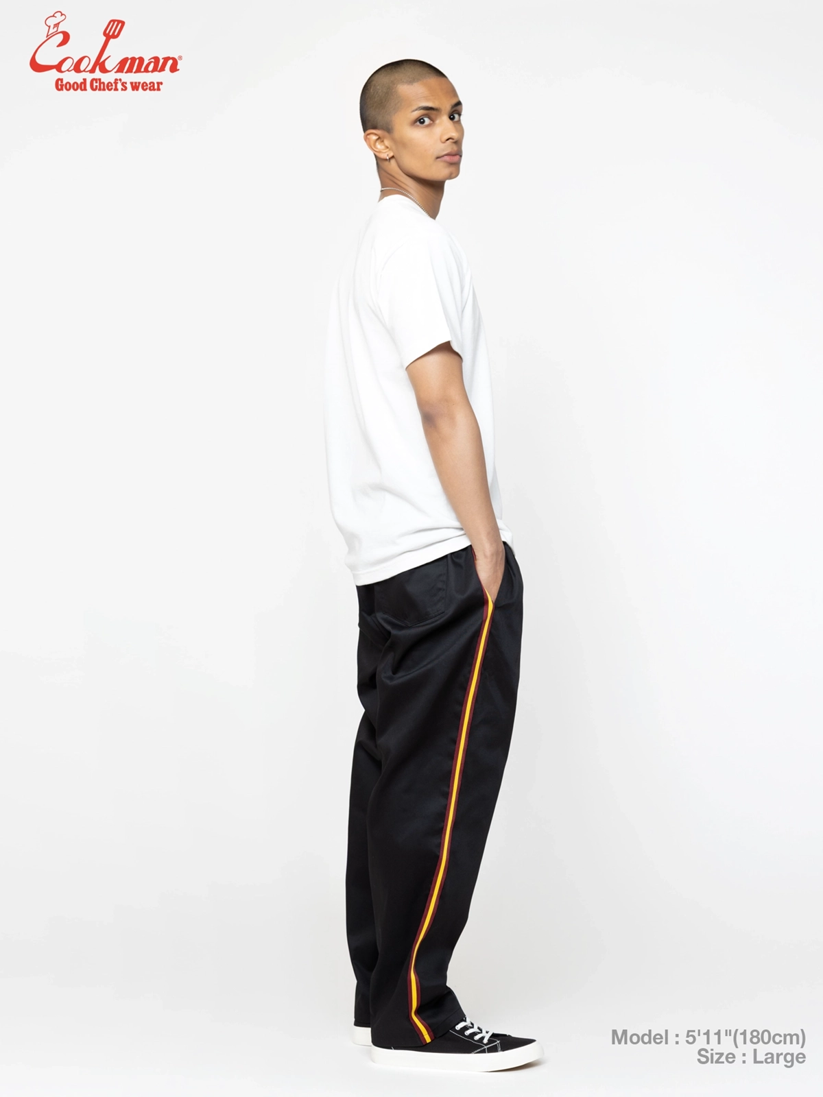 �����եѥ�� Chef Pants Semiwide Wienerschnitzel Side Line Black