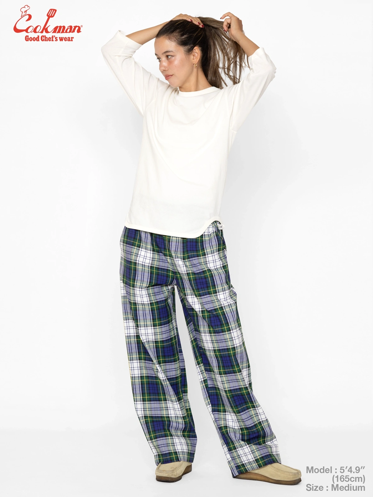 �����եѥ�� Chef Pants High-Wide Dress Gordon Check