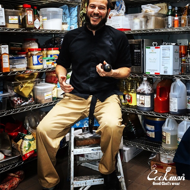 եѥ Chef Pants Semiwide Black Belt Peanuts 
