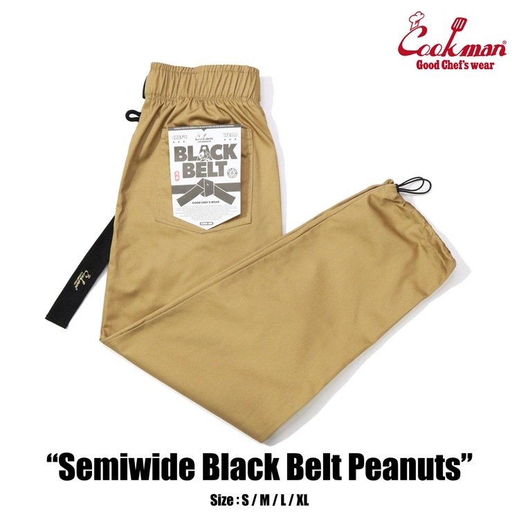 եѥ Chef Pants Semiwide Black Belt Peanuts 