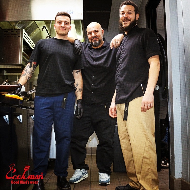 եѥ Chef Pants Semiwide Black Belt Peanuts 