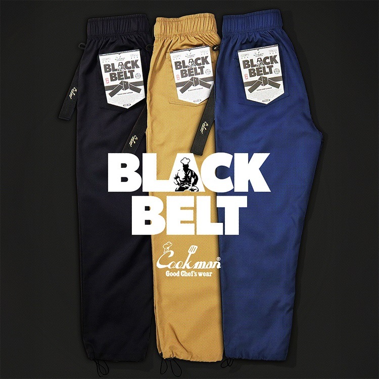 եѥ Chef Pants Semiwide Black Belt Peanuts 