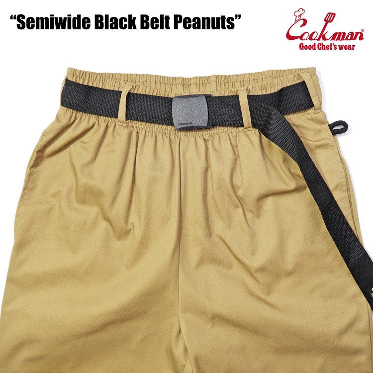 եѥ Chef Pants Semiwide Black Belt Peanuts 
