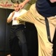 եѥ Chef Pants Semiwide Black Belt Peanuts 