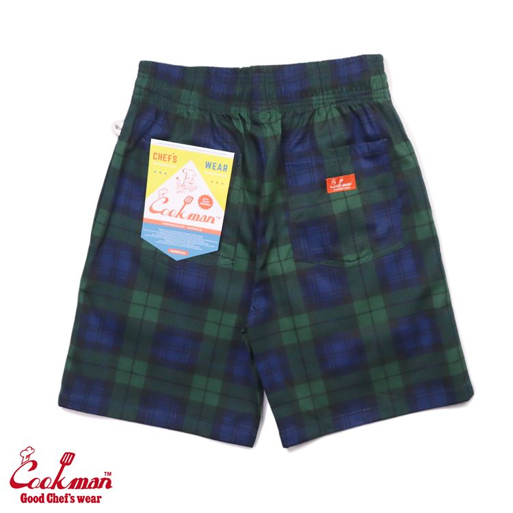 եѥ Chef Pants Short Black Watch Check