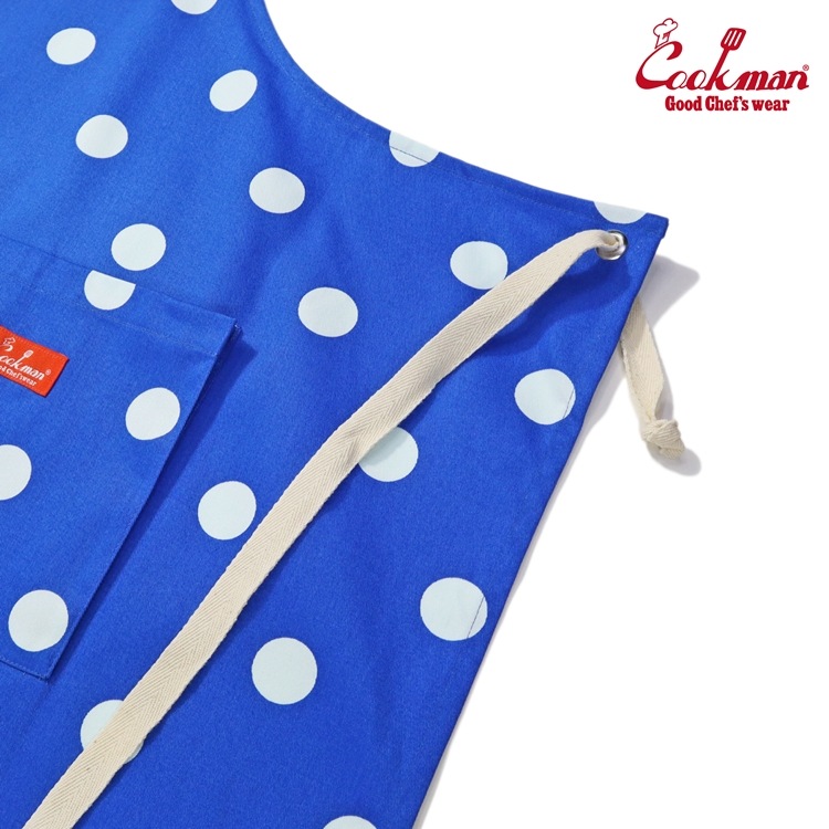 �磻�ɥݥ��åȥ��ץ��� Wide Pocket Apron Dots Blue