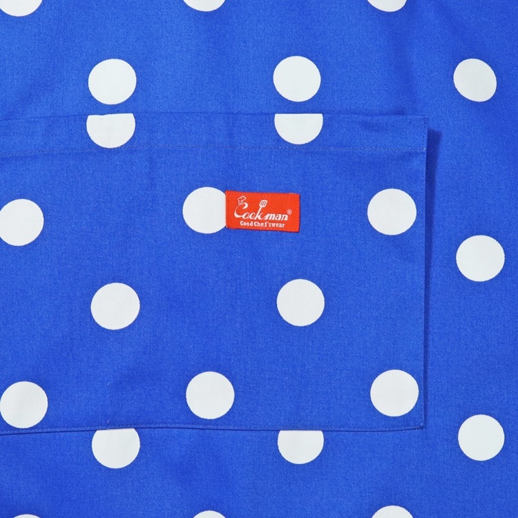 �磻�ɥݥ��åȥ��ץ��� Wide Pocket Apron Dots Blue