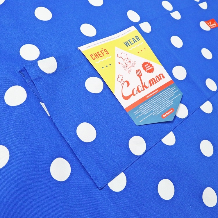 �磻�ɥݥ��åȥ��ץ��� Wide Pocket Apron Dots Blue