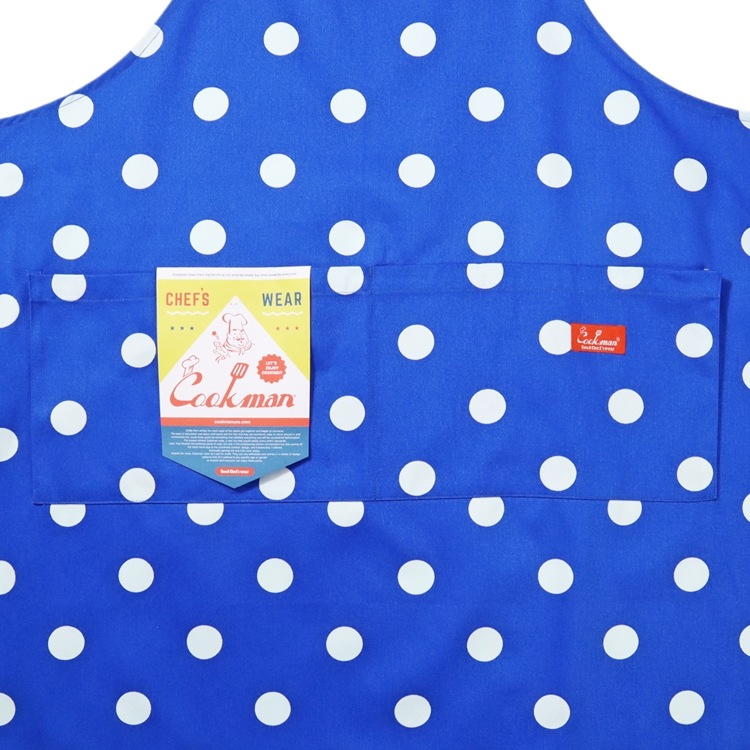 �磻�ɥݥ��åȥ��ץ��� Wide Pocket Apron Dots Blue