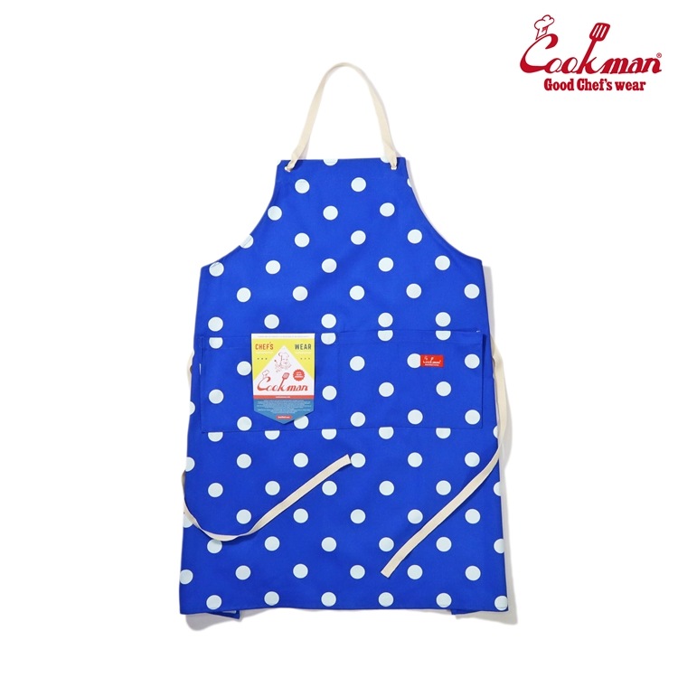 �磻�ɥݥ��åȥ��ץ��� Wide Pocket Apron Dots Blue