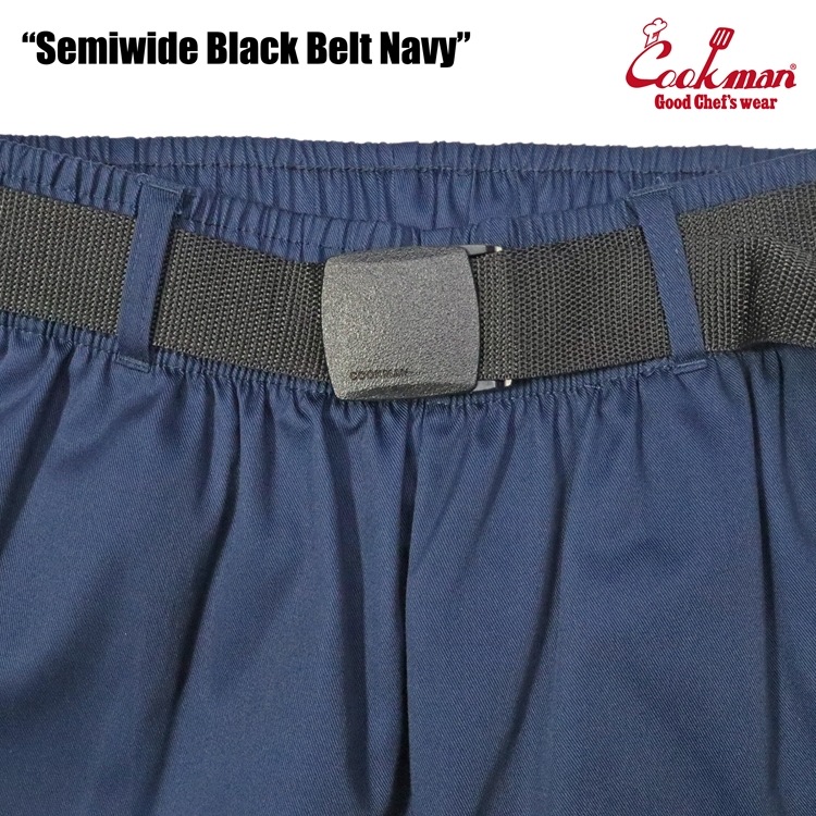 եѥ Chef Pants Semiwide Black Belt Navy 