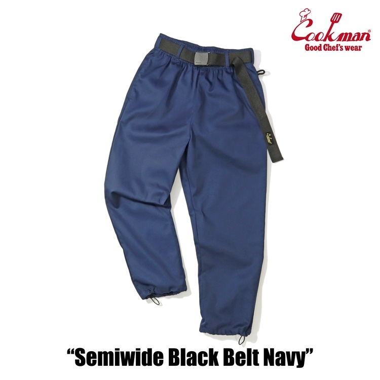 եѥ Chef Pants Semiwide Black Belt Navy 
