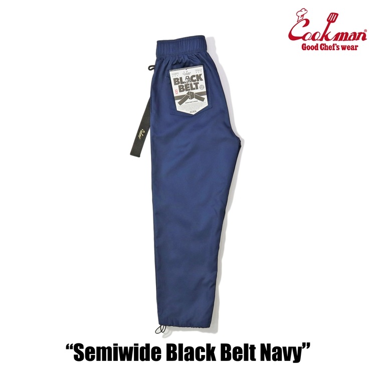 եѥ Chef Pants Semiwide Black Belt Navy 