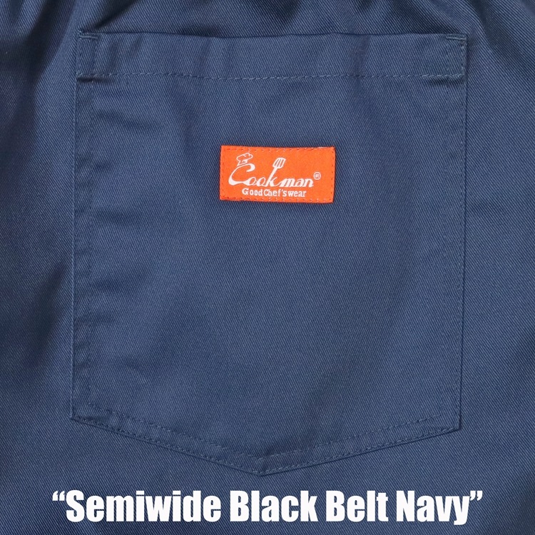 եѥ Chef Pants Semiwide Black Belt Navy 