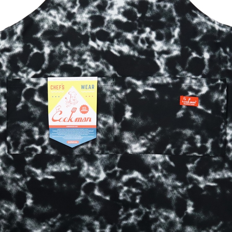 �磻�ɥݥ��åȥ��ץ��� Wide Pocket Apron Marble Black