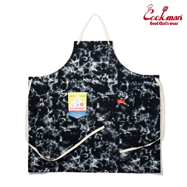 �磻�ɥݥ��åȥ��ץ��� Wide Pocket Apron Marble Black