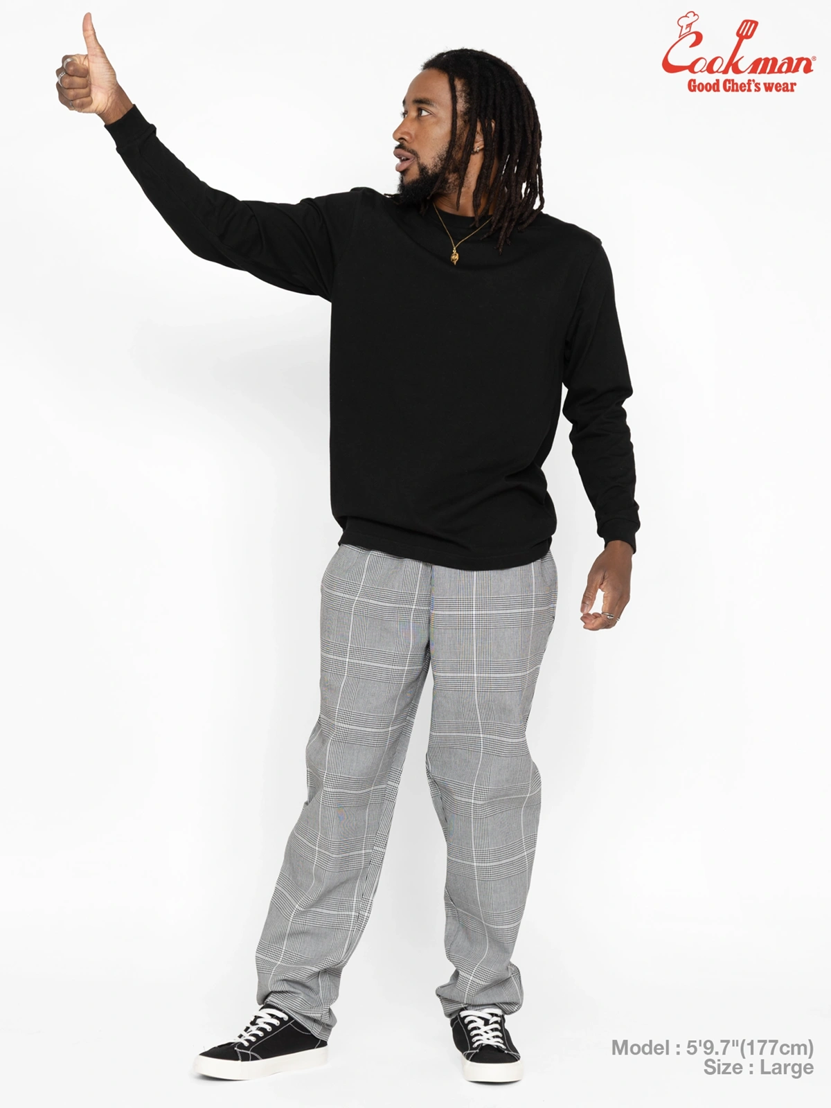 �����եѥ�� Chef Pants Glen Check Black