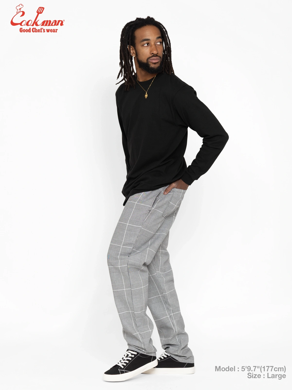 �����եѥ�� Chef Pants Glen Check Black