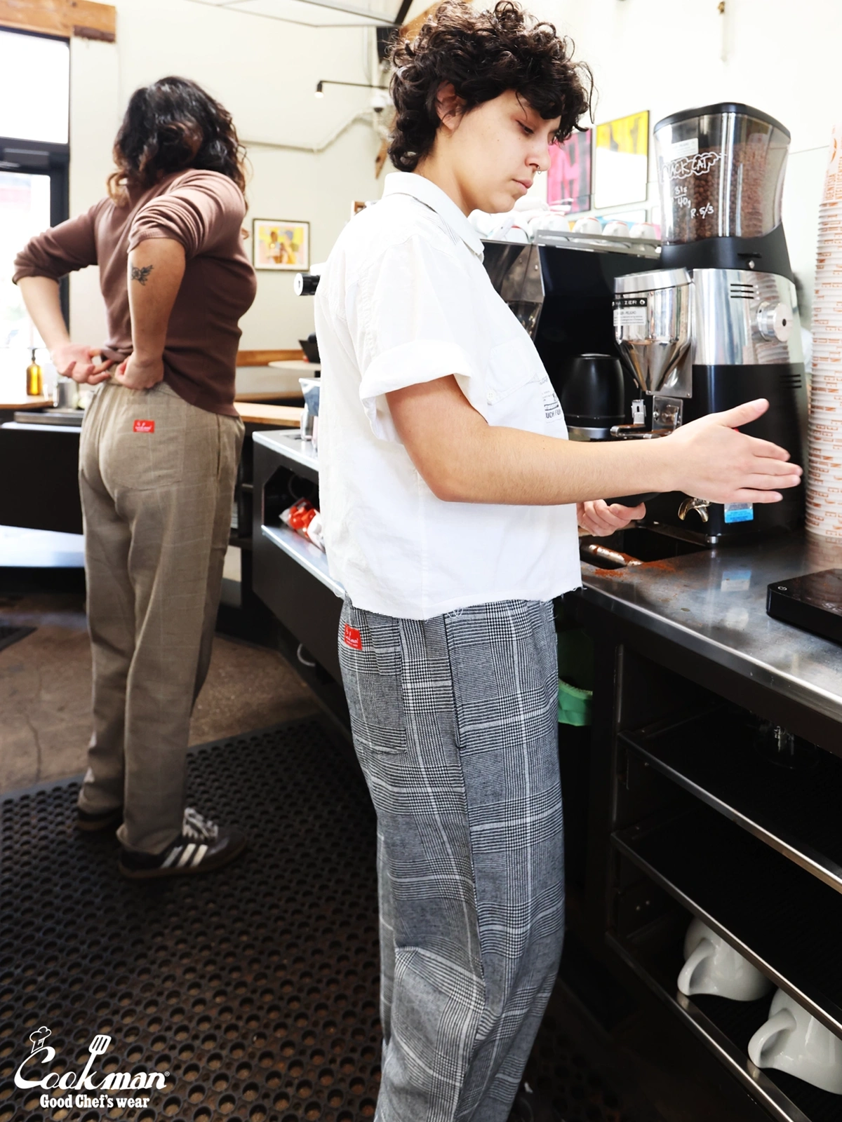 �����եѥ�� Chef Pants Glen Check Black