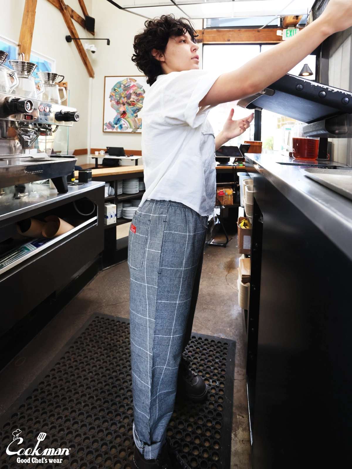 �����եѥ�� Chef Pants Glen Check Black