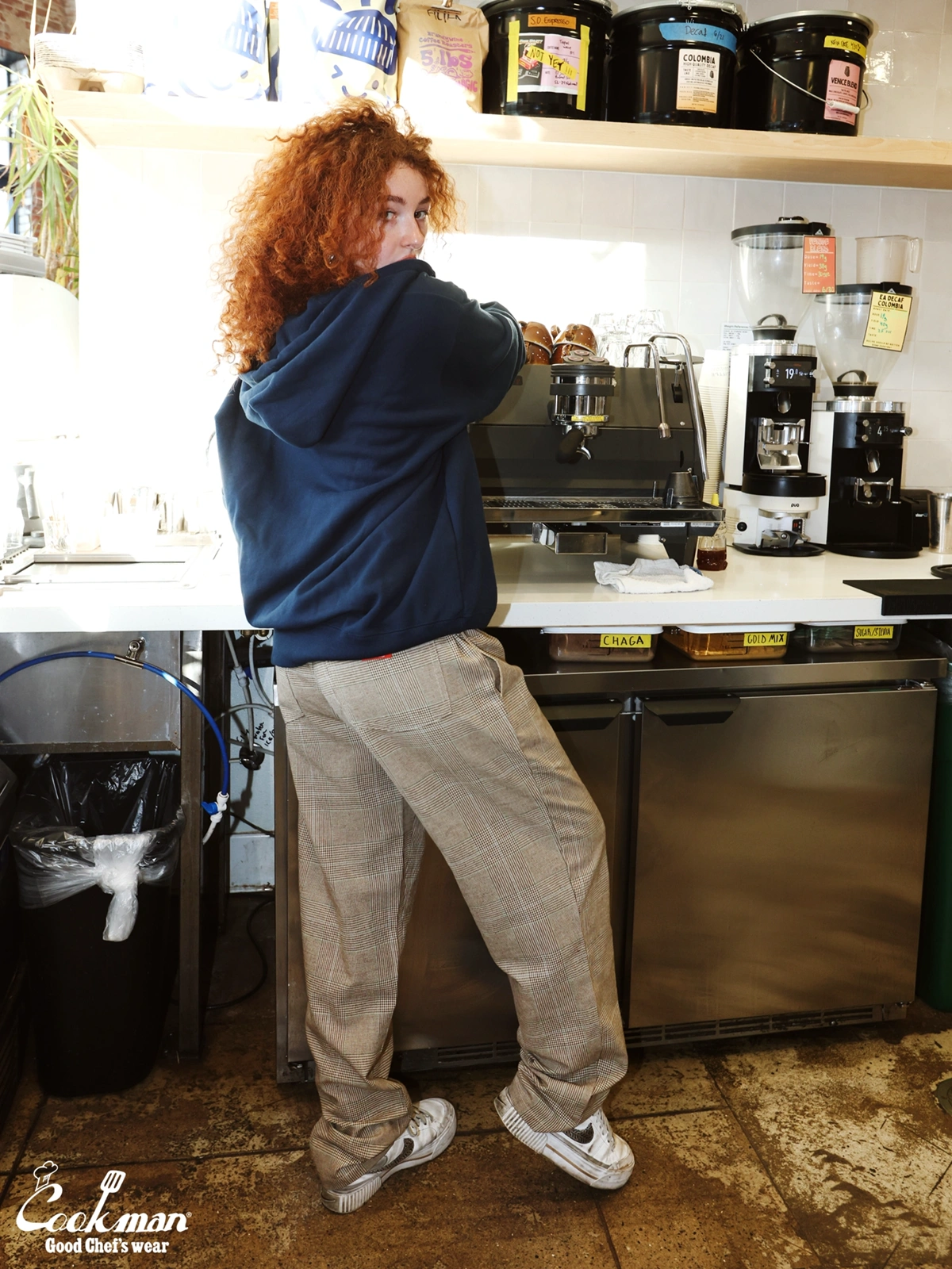 �����եѥ�� Chef Pants Glen Check Brown