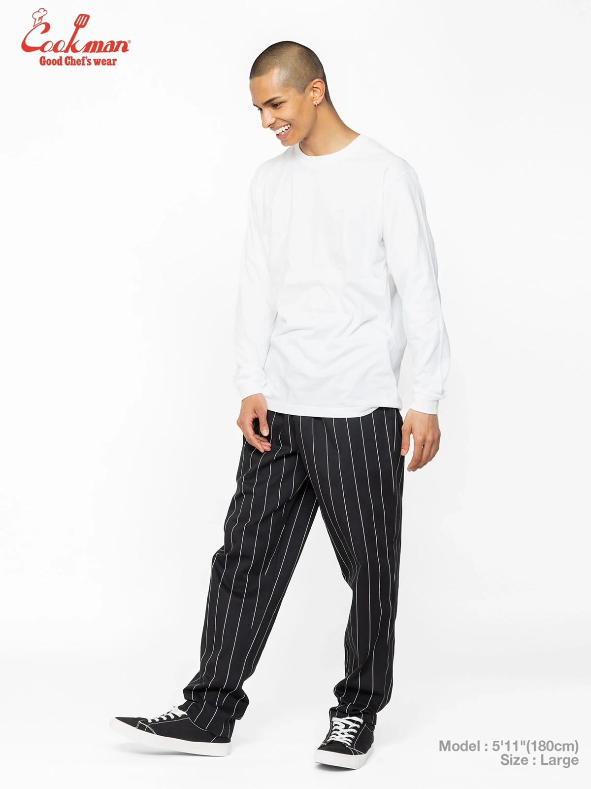 �����եѥ�� Chef Pants Pencil Stripe Black