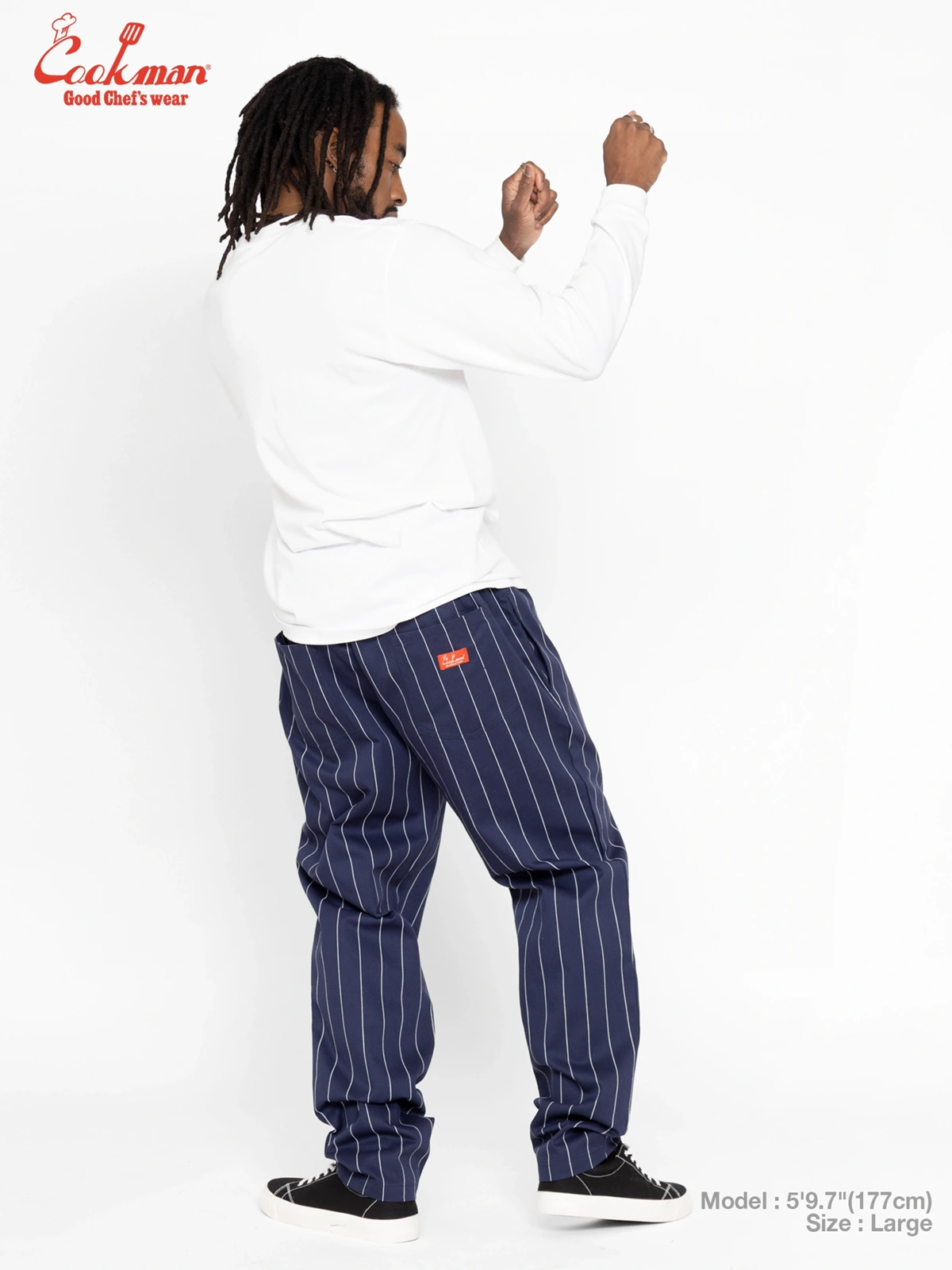 �����եѥ�� Chef Pants Pencil Stripe Navy