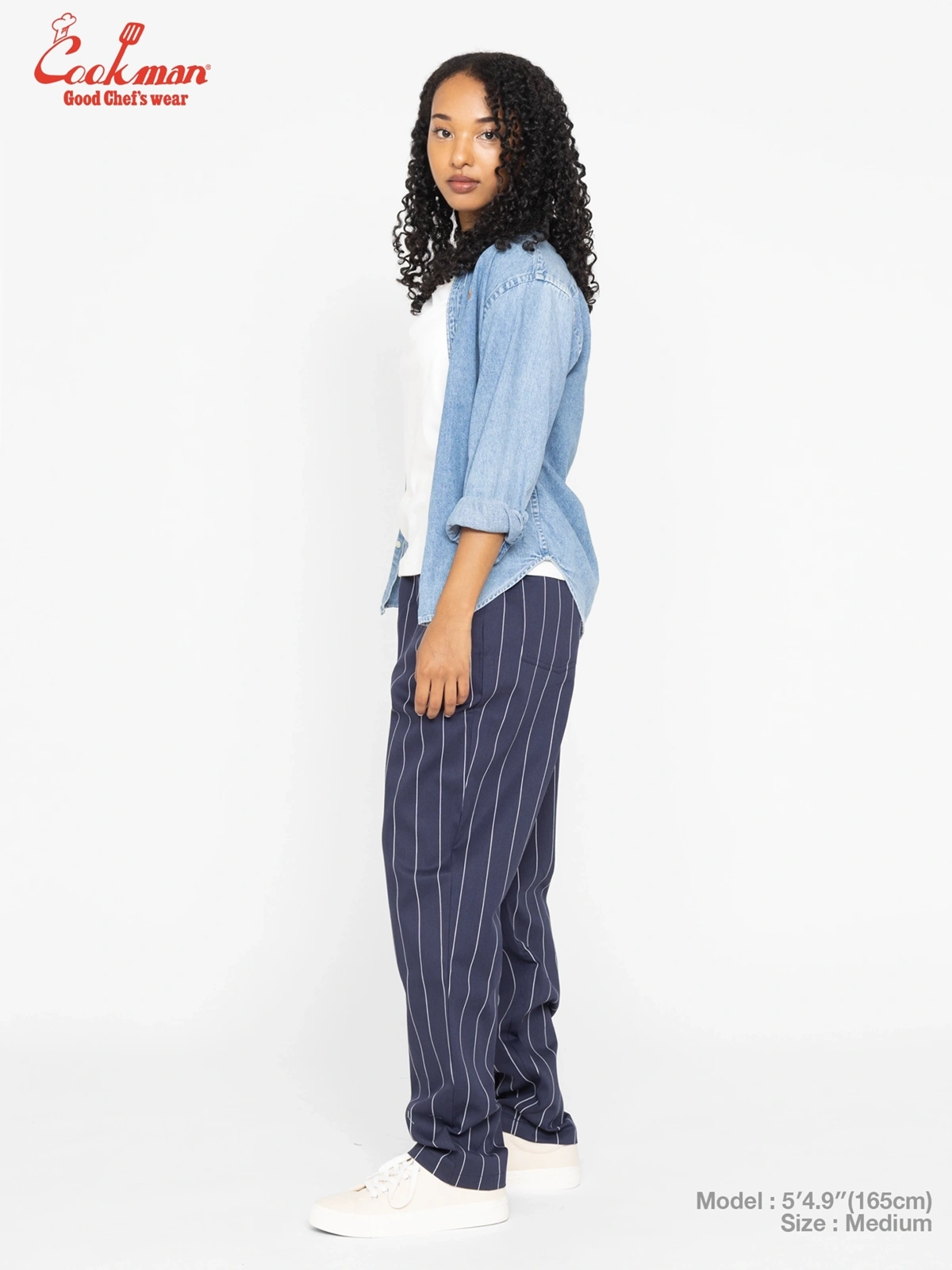 �����եѥ�� Chef Pants Pencil Stripe Navy