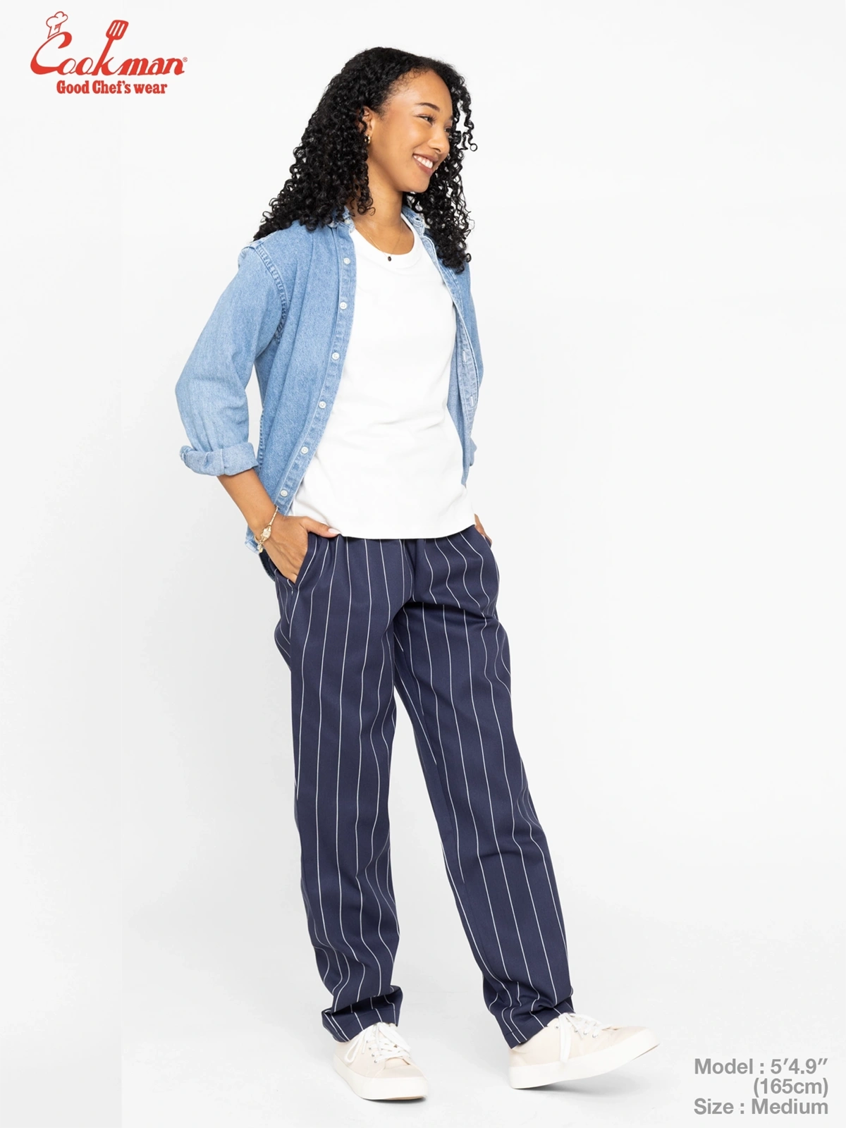 �����եѥ�� Chef Pants Pencil Stripe Navy